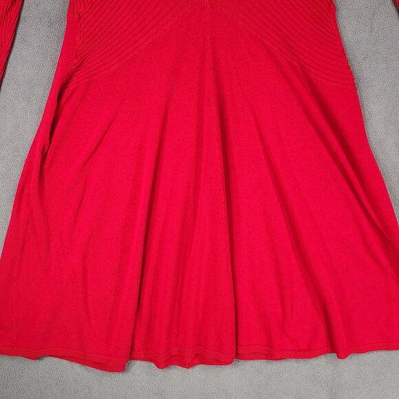 Lane Bryant Sweater Dress 18/20 Women Fit Flare Red Long‎ Sleeve Slimming Modest - Picture 7 of 8